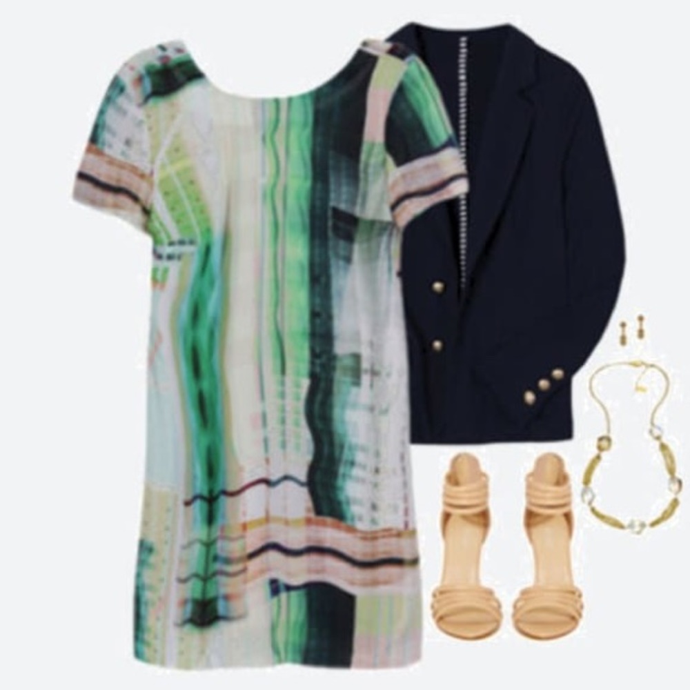 Silk Watercolor Shift Dress